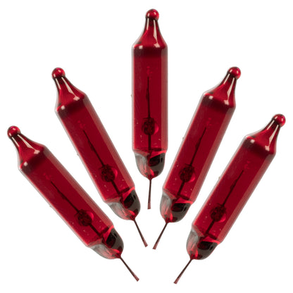 Vickerman Red Glass Incandescent Mini Bulb with Pinched Base 3.5 Volt 125mA 500/Bag