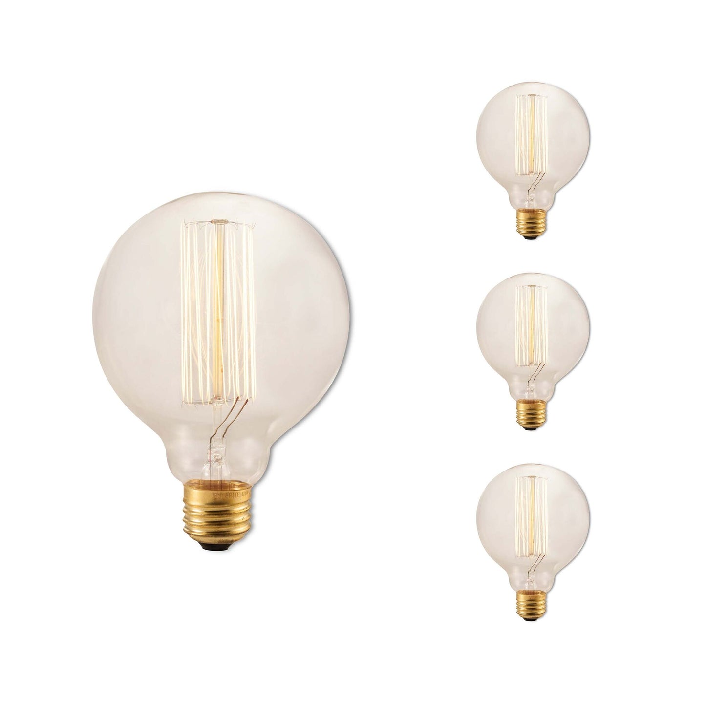 BULBRITE INCANDESCENT G30 MEDIUM SCREW (E26) 40W DIMMABLE NOSTALGIC LIGHT BULB 2200K/AMBER 4PK (342040)