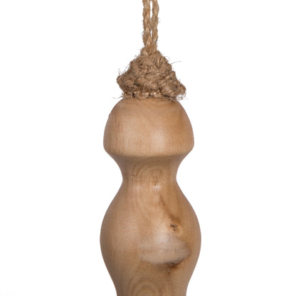 Vickerman 12" Light Natural Turned Wood Finial Ornament 2 per bag.