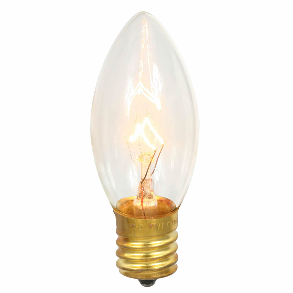 Vickerman C9 Transparent Clear Replacement Bulb 7 Watt 130 Volt UL E17 Base box of 25