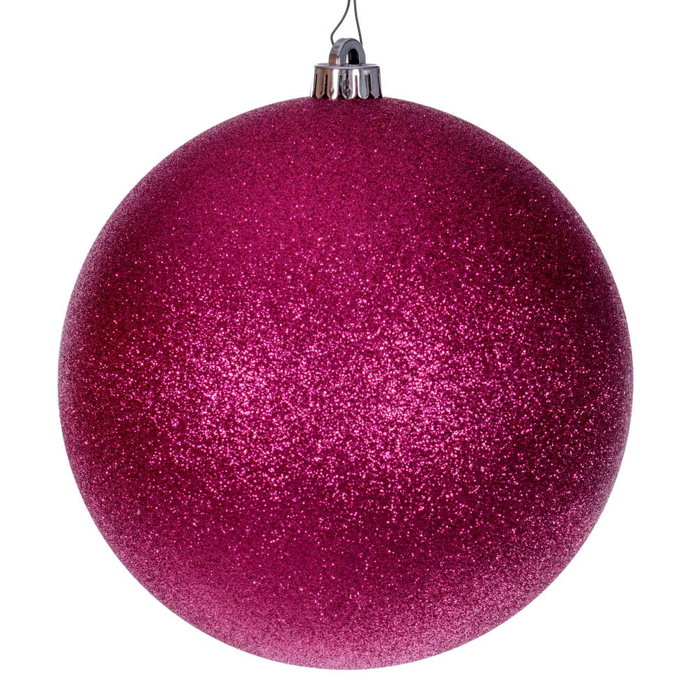 Vickerman 8" Hot Pink 4-Finish Ball Ornament 4 per bag.