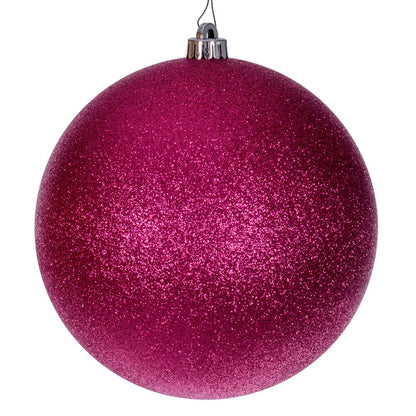 Vickerman 8" Hot Pink 4-Finish Ball Ornament 4 per bag.