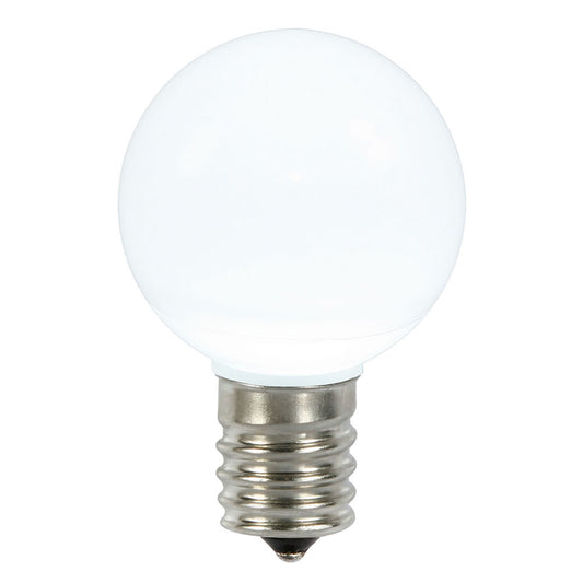 Vickerman G50 Cool White Ceramic LED Nickel Base Bulb E17 .8 Watts 25 Bulbs per Pack.