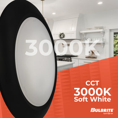 Bulbrite 773278 25-Watt LED 10" Disc, 3000K, 2000 Lumens, Black Finish