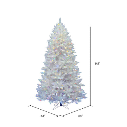 Vickerman 9.5' Sparkle White Spruce Artificial Christmas Tree Multi-Colored LED Lights