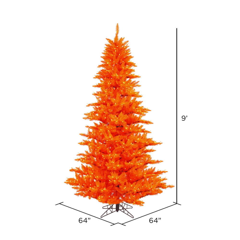 Vickerman 9' Orange Fir Artificial Christmas Tree Orange  Dura-lit LED Lights