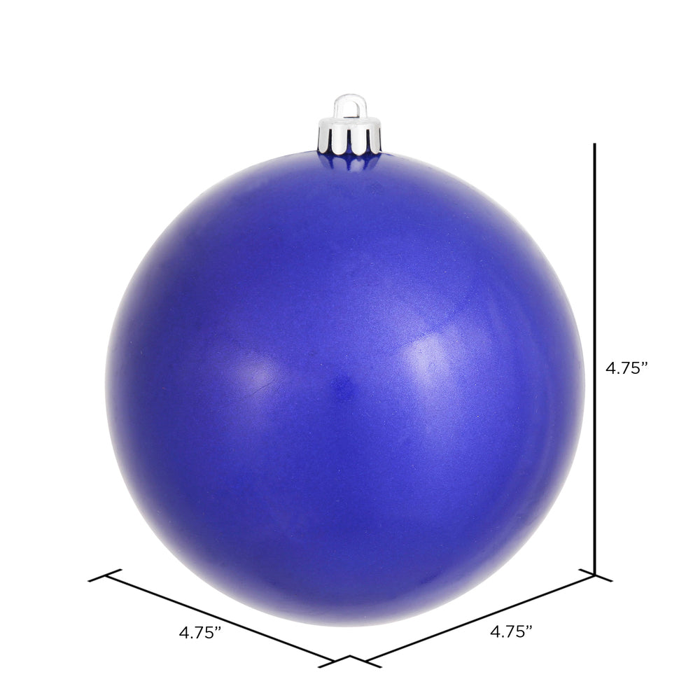 Vickerman 4.75" Cobalt Candy Ball Ornament 4 per Bag