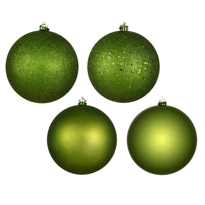 Vickerman 6" Juniper Green 4-Finish Ball Ornament Assortment 4 per Box