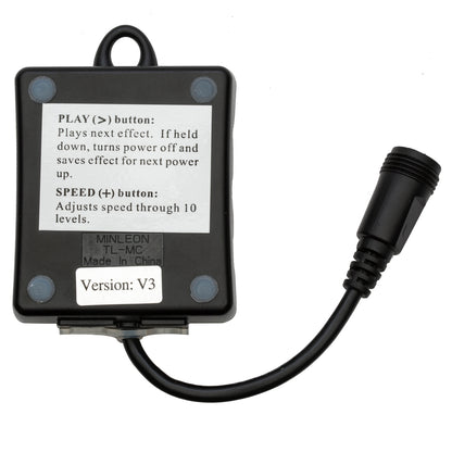 Vickerman Mini-Controller (V3) - an entry level controller capable of 'controlling' up to 500L on a single string but can 'operate' up to 5000L (10 drops of 500L strings each) when wired in parallel where each drop will display the same thing comes wi