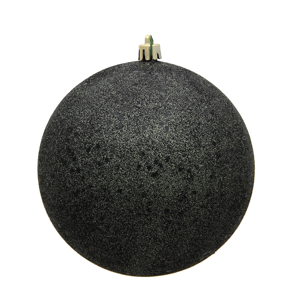 Vickerman 6" Gunmetal Sequin Ball Ornament 4 per Bag