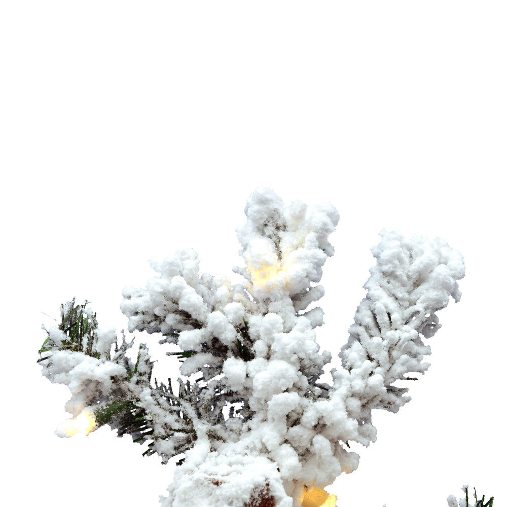 Vickerman 4' Flocked Spruce Artificial Christmas Tree Pure White Single Mold LED Lights