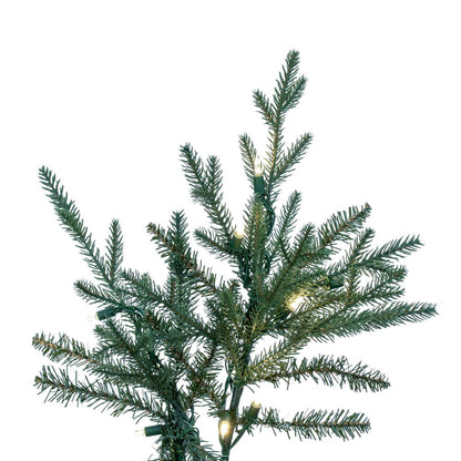 Vickerman 14' x 88" Slim Itasca Fraser Fir Artificial Pre-Lit Christmas Tree with 2650 Pure White LED Mini Lights, 9488 Realistic PE/PVC Tips, 6' Step On/Off Power Cord and Folding Metal Tree Stand. Assembly is required.