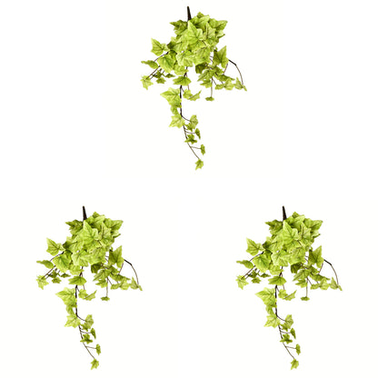 Vickerman 18" Artificial Light Green Ivy Hanging Bush Set of 3