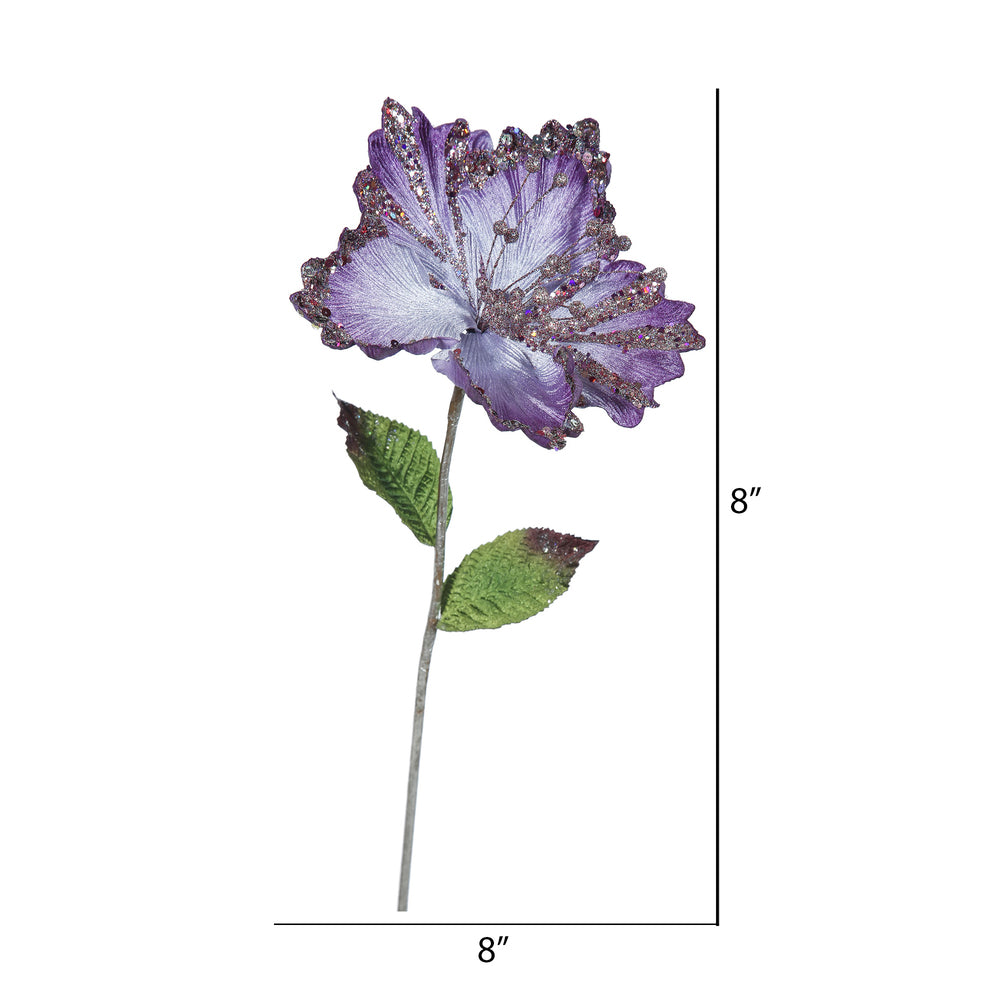 Vickerman 23" Purple Hibiscus Artificial Christmas Pick 3 per Bag