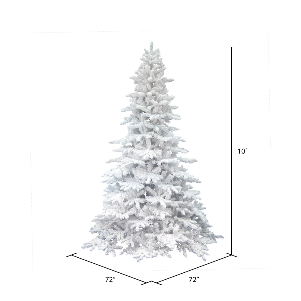 Vickerman 10' Flocked White Spruce Artificial Christmas Tree Unlit