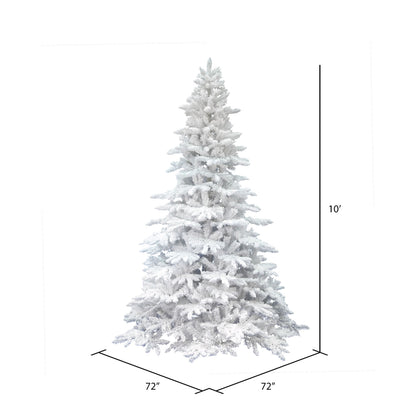Vickerman 10' Flocked White Spruce Artificial Christmas Tree Unlit