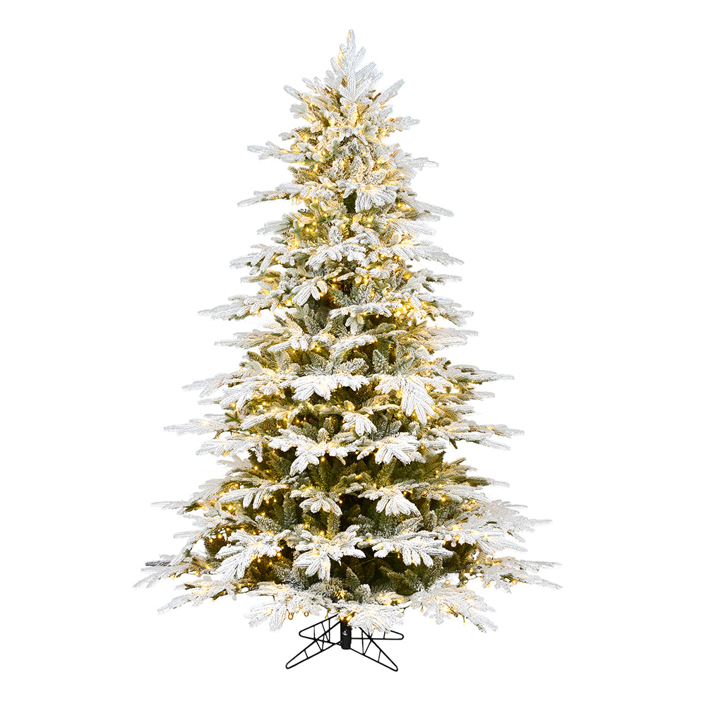 Vickerman 7.5' x 62" Flocked Kamas Fraser Artificial Christmas Tree Multi-color Dura-Lit® LED Mini Lights