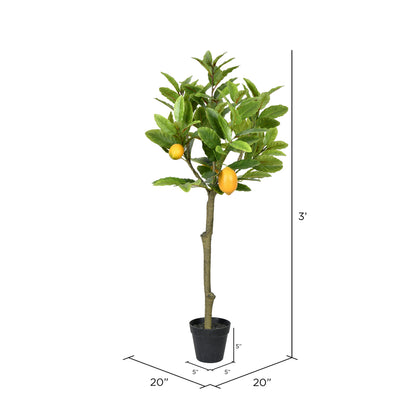 Vickerman 3' Artificial Potted Lemon Tree.