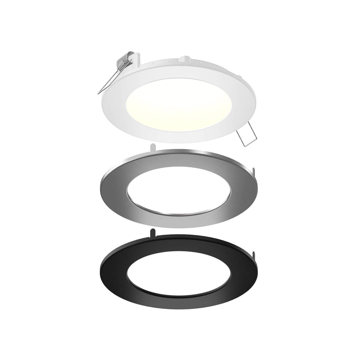 DALS 4-6 Inch Round/Square Panel Light With Interchangeable Trims | CCT Selectable | Dimmable Pot Light with Junction Box/Driver | Wet Rated | ETL Certified