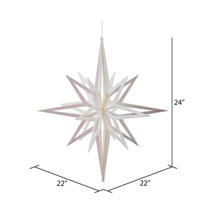 Vickerman 24" White Iridescent Star Christmas Ornament
