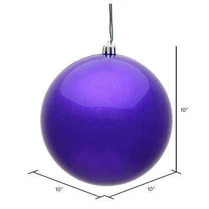 Vickerman 10" Purple Candy Ball Ornament