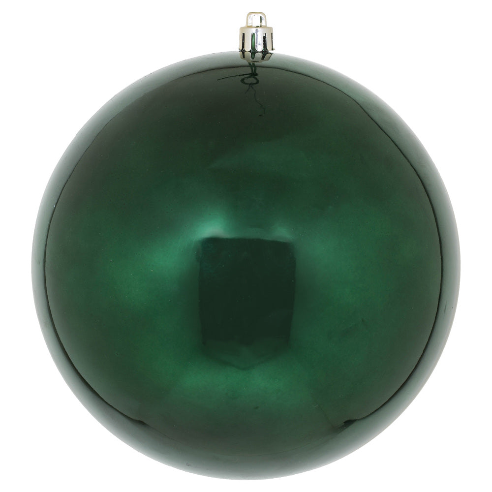 Vickerman 6" Midnight Green Candy Ball Ornament 4 per Bag