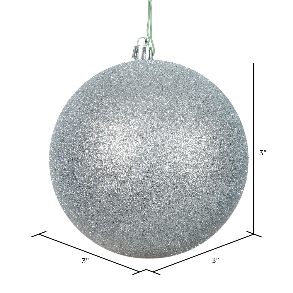 Vickerman 3" Silver Glitter Ball Ornament 12 per Bag