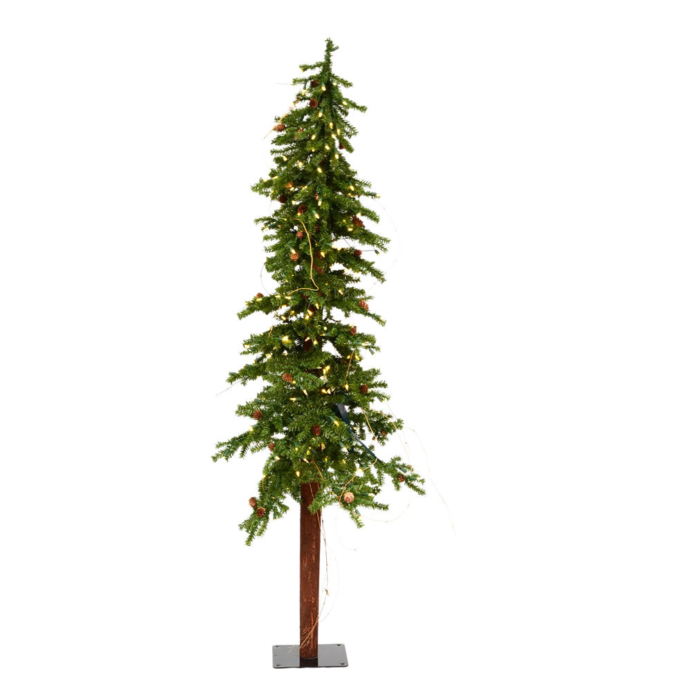 Vickerman 6' Alpine Artificial Christmas Tree Warm White Dura-lit LED Lights