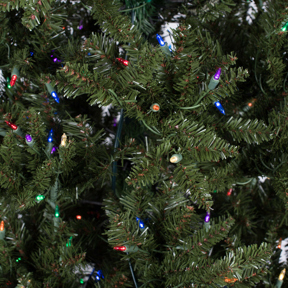Vickerman 7.5' x 45" Slim Natural Fraser Fir Artificial Christmas Tree Multi-colored Dura-Lit LED lights