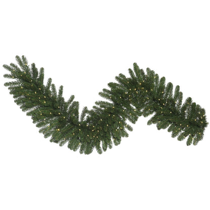 Vickerman 9' Oregon Fir Artificial Christmas Garland Warm White Single Mold LED Wide Angle Lights