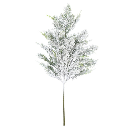 Vickerman 27" Artificial Snowy Cedar Spray. Includes 2 sprays per pack.