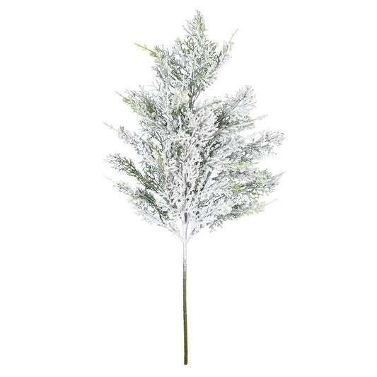 Vickerman 27" Artificial Snowy Cedar Spray. Includes 2 sprays per pack.