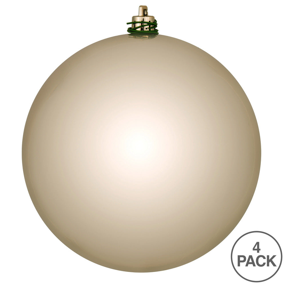 Vickerman 4.75" Oat Shiny Ball Ornament 4 per Bag