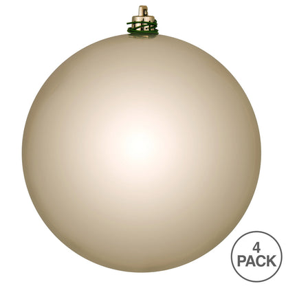 Vickerman 4.75" Oat Shiny Ball Ornament 4 per Bag
