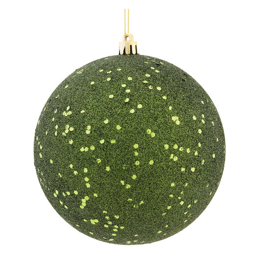 Vickerman 4.75" Moss Green Sequin Ball Ornament 4 per Bag