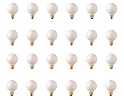 BULBRITE INCANDESCENT G25 MEDIUM SCREW (E26) 25W DIMMABLE LIGHT BULB 2700K/WARM WHITE 24PK (330025)