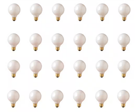 BULBRITE INCANDESCENT G25 MEDIUM SCREW (E26) 25W DIMMABLE LIGHT BULB 2700K/WARM WHITE 24PK (330025)