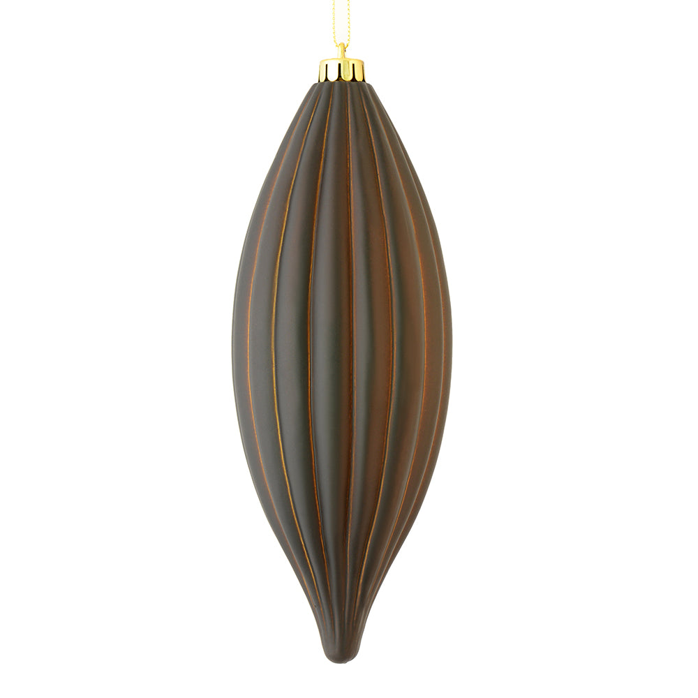 Vickerman 8" Chocolate Matte Line Finial Ornament Pack of 4