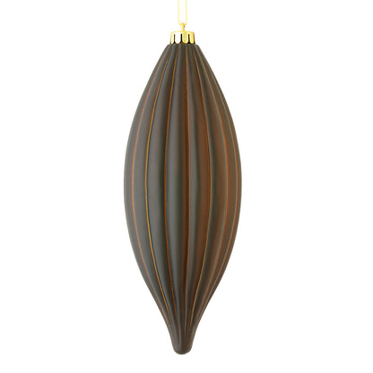 Vickerman 8" Chocolate Matte Line Finial Ornament Pack of 4