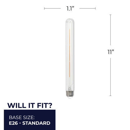 BULBRITE LED T9 MEDIUM SCREW (E26) 4W DIMMABLE FILAMENT LIGHT BULB 2700K/WARM WHITE 40W INCANDESCENT EQUIVALENT 2PK (776865)