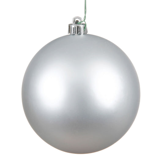 Vickerman 6" Silver Matte Ball Ornament 4 per Bag
