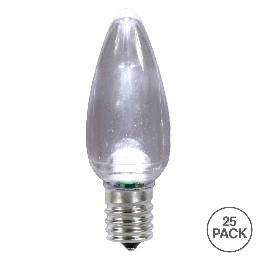 Vickerman C9 Transparent Plastic LED Cool White Dimmable Bulb E17 Nickel Base 25 per bag