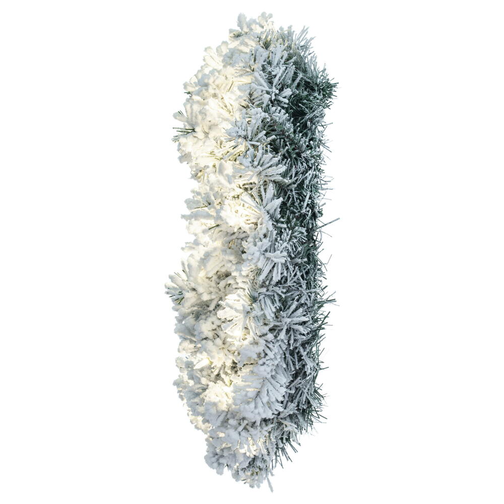 Vickerman 30" Frosted Glacier Pine Artificial Pre-Lit Wreath with 200 Realistic Frosted Mixed PVC Tips and 70 Dura-Lit® Warm White Mini Lights,