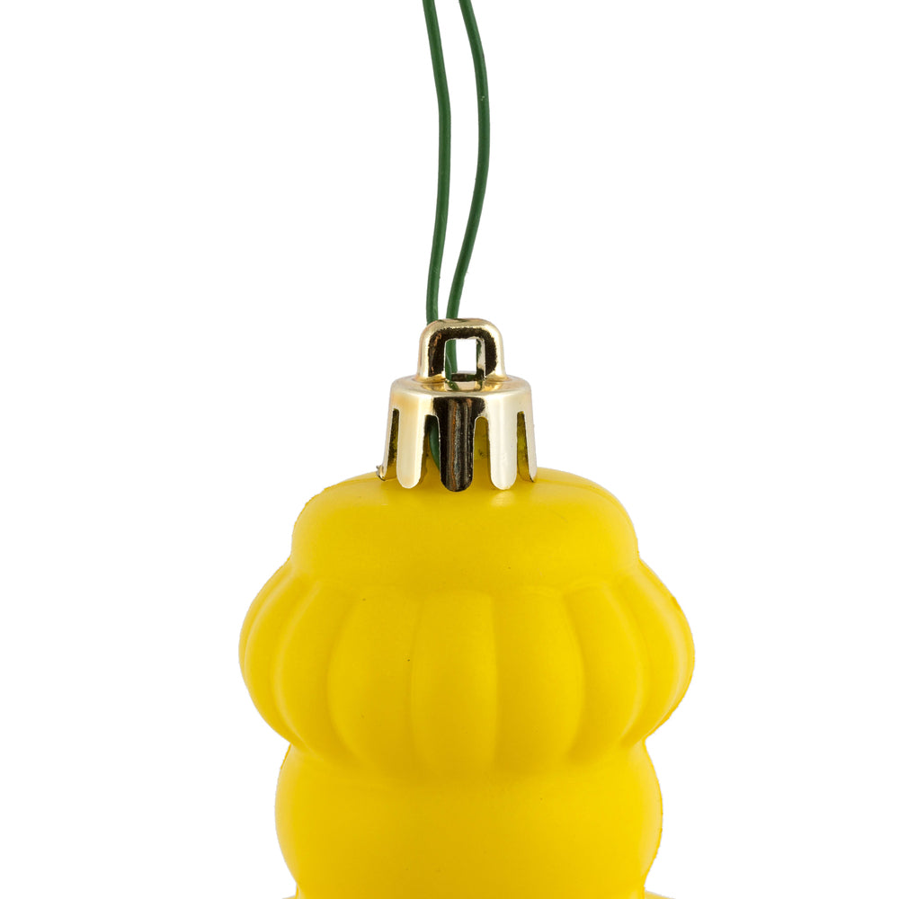 Vickerman 6" Yellow Matte Onion Drop Christmas Ornament 4 per pack
