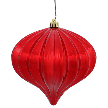 Vickerman 5.7" Red Shiny Onion Christmas Ornament UV treated Set of 3