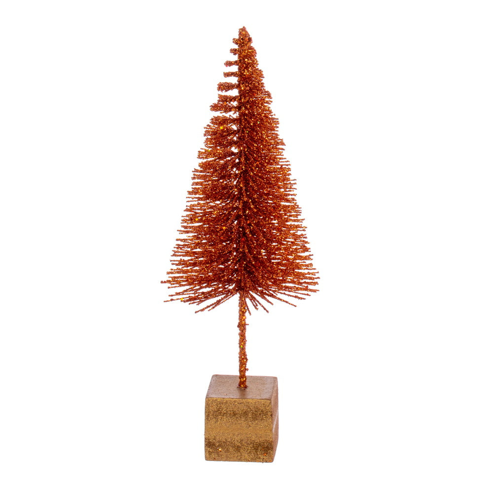 Vickerman 8"-10"-12" Orange Sisal Bottle Brush Tree Set Set of 3