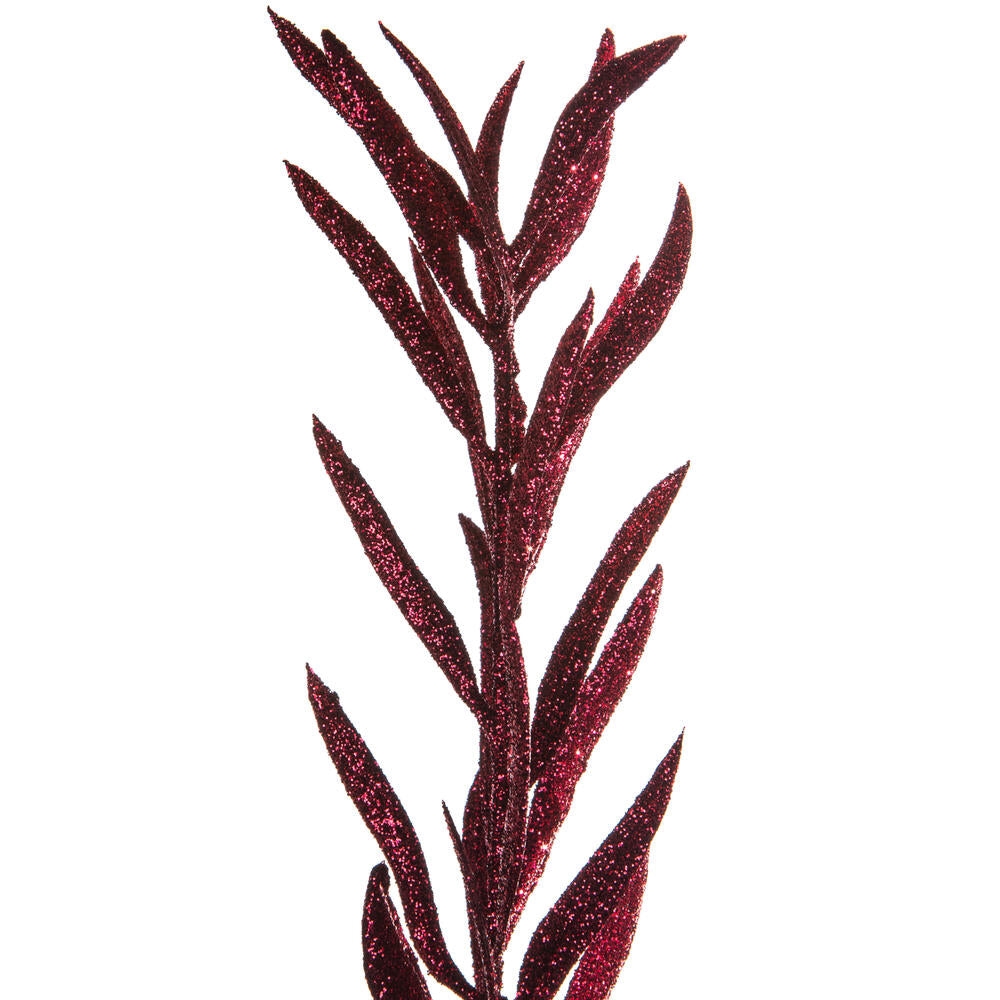Vickerman 22" Burgundy Glitter Heather Artificial Christmas Spray. Includes 12 sprays per pack.