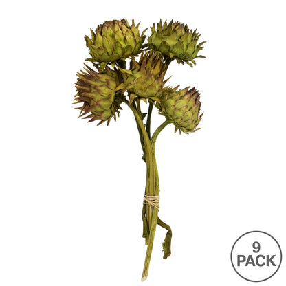 Vickerman 12" Basil Artichoke on a Decorative Natural Stem.  Includes 9 Stems per Pack Dried