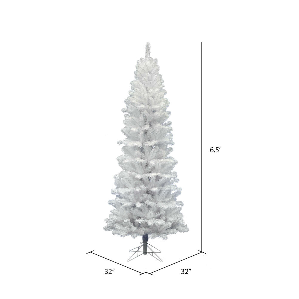 Vickerman 6.5' White Salem Pencil Pine Artificial Christmas Tree Unlit