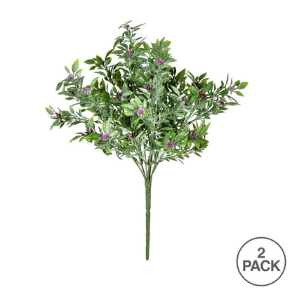 Vickerman 13.5" Artificial Purple UV Coated Wildflower Bush Pack of 2